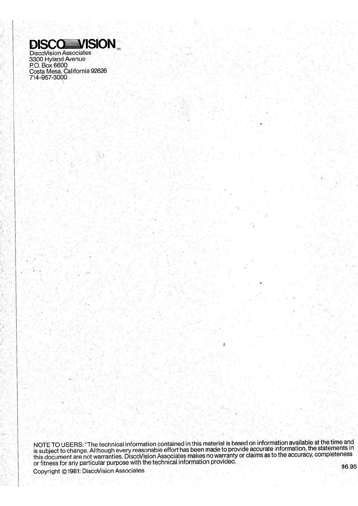 DVA SYSTEM MANUAL FOR OPTICAL VIDEODISC PLAYERS - Image 4