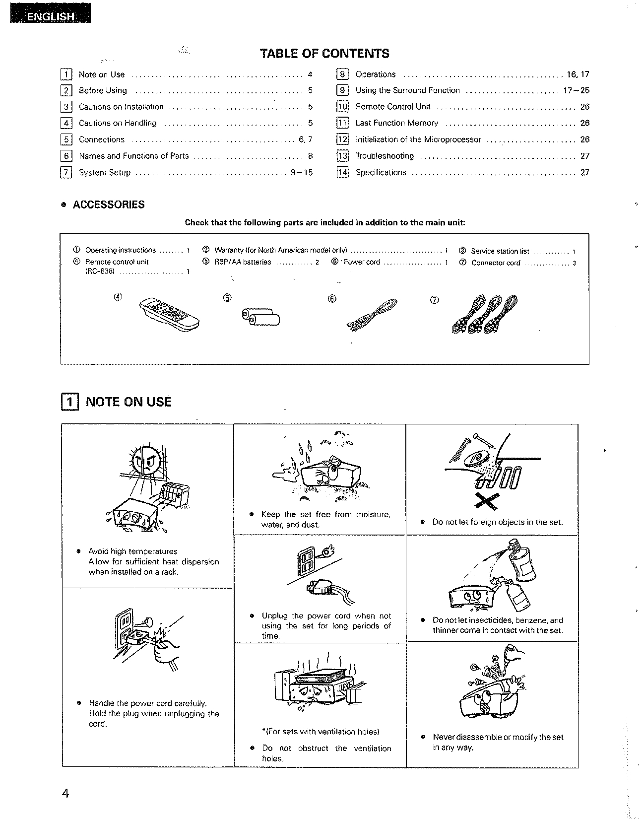 DENON DIGITAL SURROUND DECODER AVD-2000 OPERATING INSTRUCTIONS / MODE D'EMPLOI (Instant Download) - Image 4