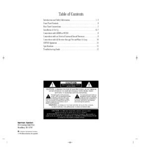 harman/kardon ADP303 Dolby® Digital Decoder Owner's Manual (Instant Download)