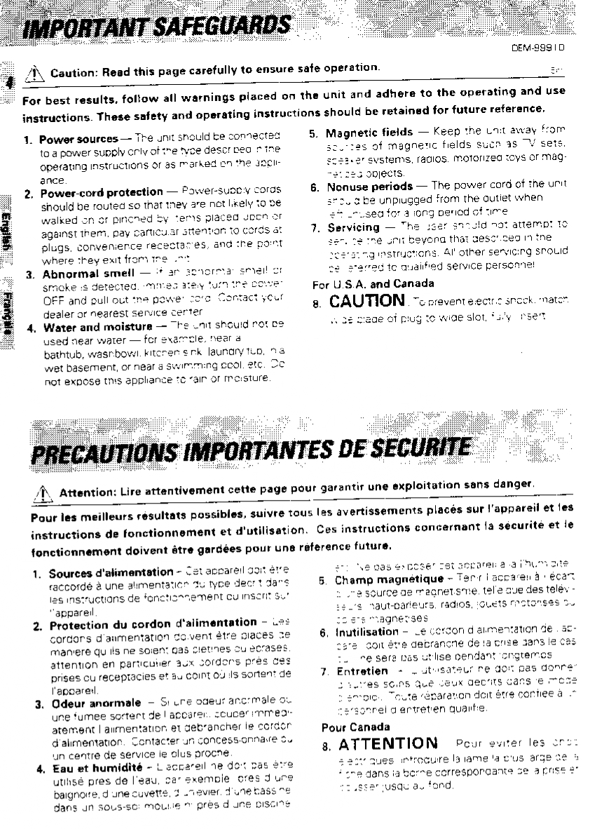 KENWOOD DEM-9991D LASER DISC RF DEMODULATOR INSTRUCTION MANUAL (Instant Download) - Image 3
