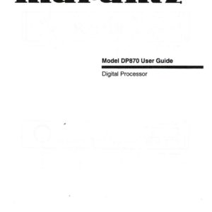 marantz Model DP870 User Guide Digital Processor (Instant Download)
