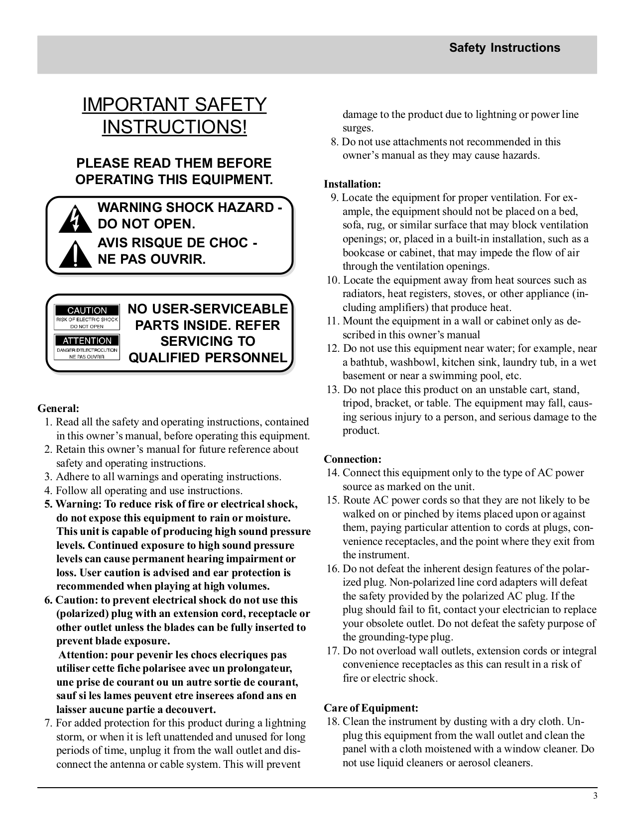McIntosh Surround Decoder, Dolby DigitalĀ® (AC-3) MAC-3 Owner's Manual (Instant Download) - Image 3