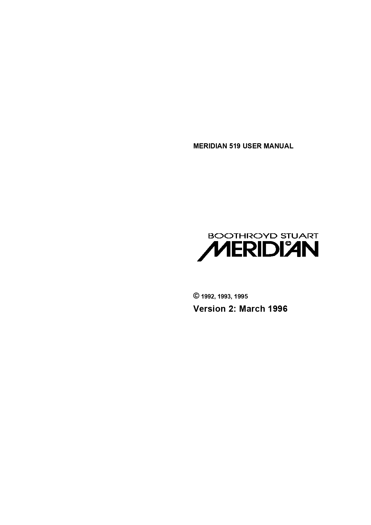 MERIDIAN 519 USER MANUAL (Instant Download)