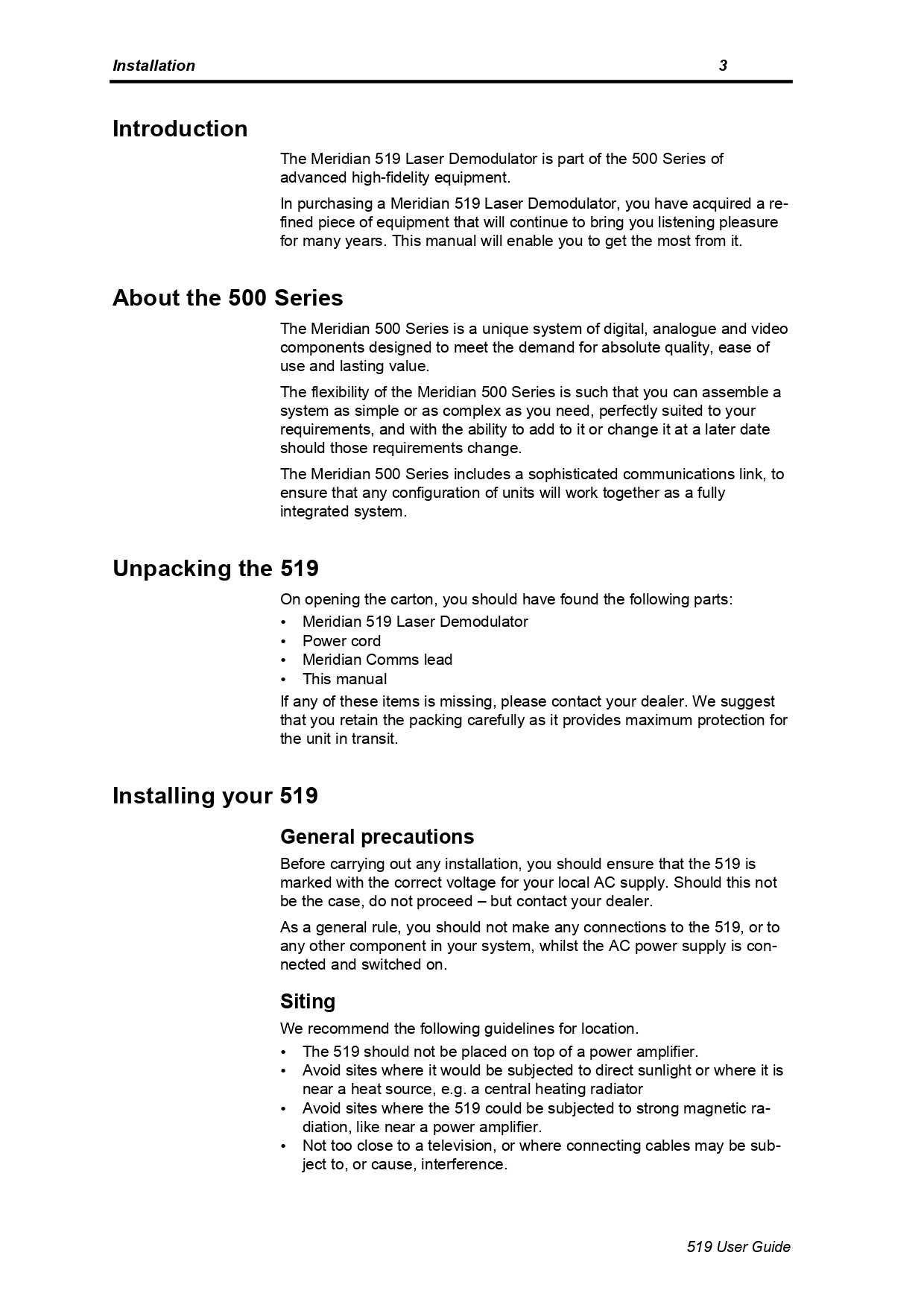 MERIDIAN 519 USER MANUAL (Instant Download) - Image 3