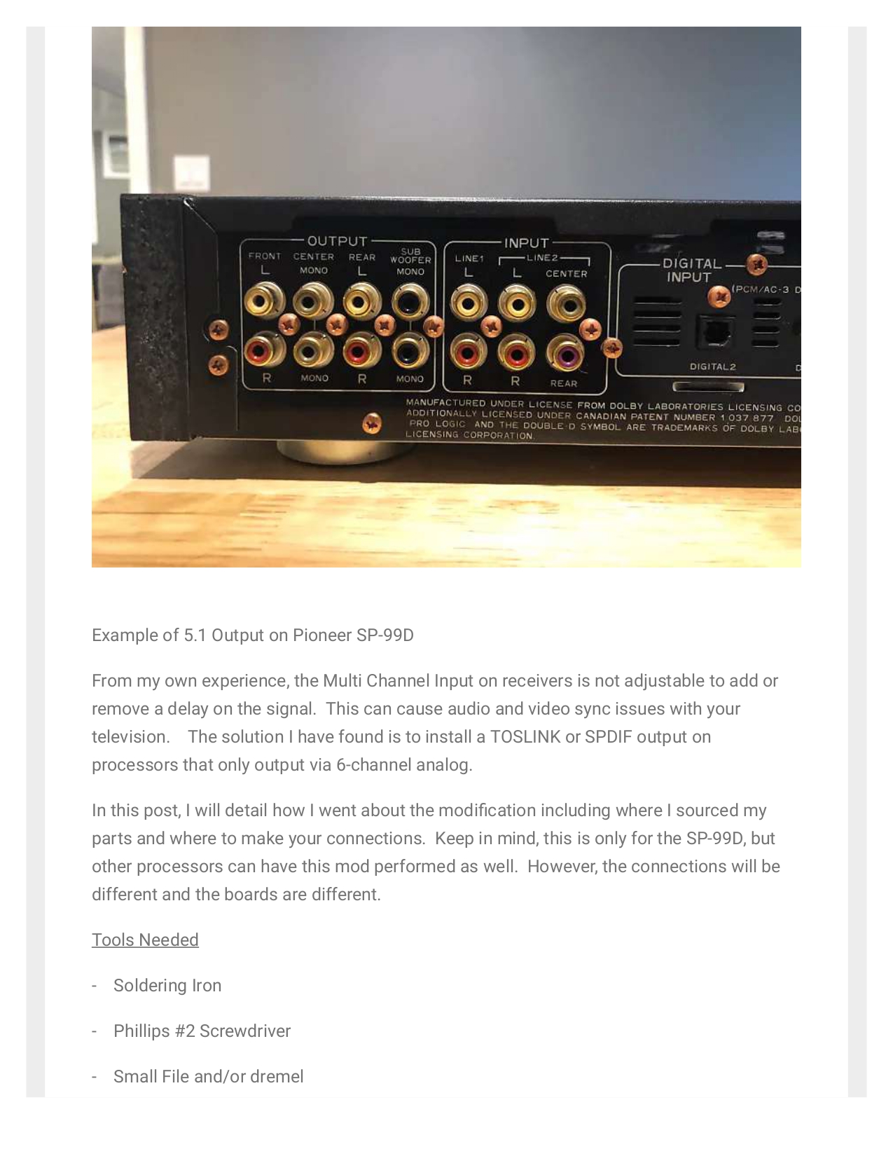 Pioneer RFD-1 RF Demodulator Service & Operating Instructions Instant Download Manual - Image 3