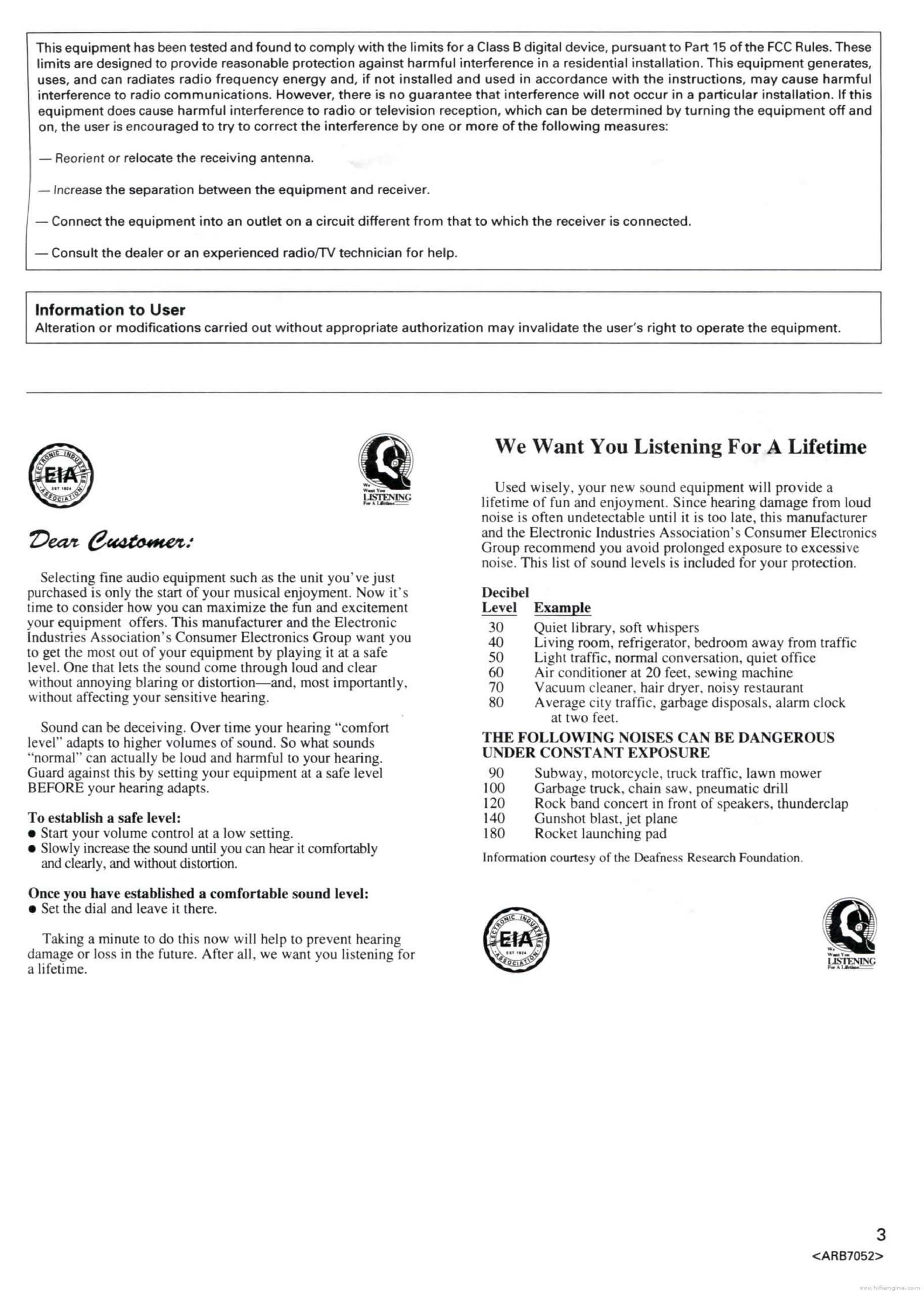 PIONEER ELITE DOLBY SURROUND AC-3 & PRO LOGIC PROCESSOR SP-99D - Owners Manual - Image 3