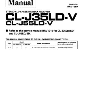 Pioneer CL-J35LD-V, CL-J55LD-V Service Manual (RRV1669) – Instant Download Pioneer CL-J35LD-V, CL-J55LD-V Service Manual (RRV1669) - Instant Download