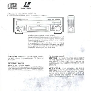 Pioneer CLD-52 Operating Instructions – Instant Download Pioneer CLD-52 Operating Instructions - Instant Download