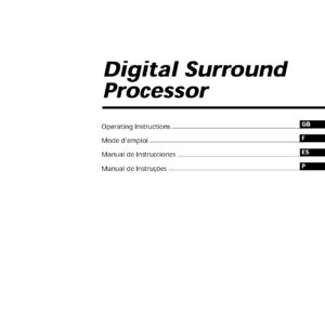 Sony SDP-E800 Digital Surround Processor Operating Instructions – Instant Download Sony SDP-E800 Digital Surround Processor Operating Instructions - Instant Download