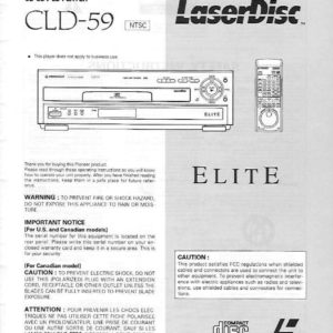Pioneer CLD-59 CD CDV LD Player Operating Manual – INSTANT DOWNLOAD Pioneer CLD-59 CD CDV LD Player Operating Manual - INSTANT DOWNLOAD