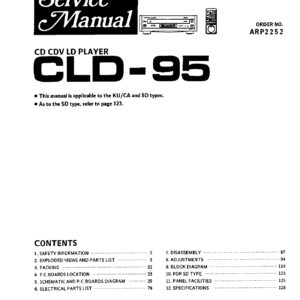 Pioneer CLD-95 CD CDV LD Player Service Manual – INSTANT DOWNLOAD Pioneer CLD-95 CD CDV LD Player Service Manual - INSTANT DOWNLOAD