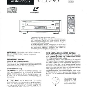 Pioneer ELITE CLD-79 & CLD-99 CD CDV LD Player Manual Set – INSTANT DOWNLOAD Pioneer ELITE CLD-79 & CLD-99 CD CDV LD Player Manual Set - INSTANT DOWNLOAD