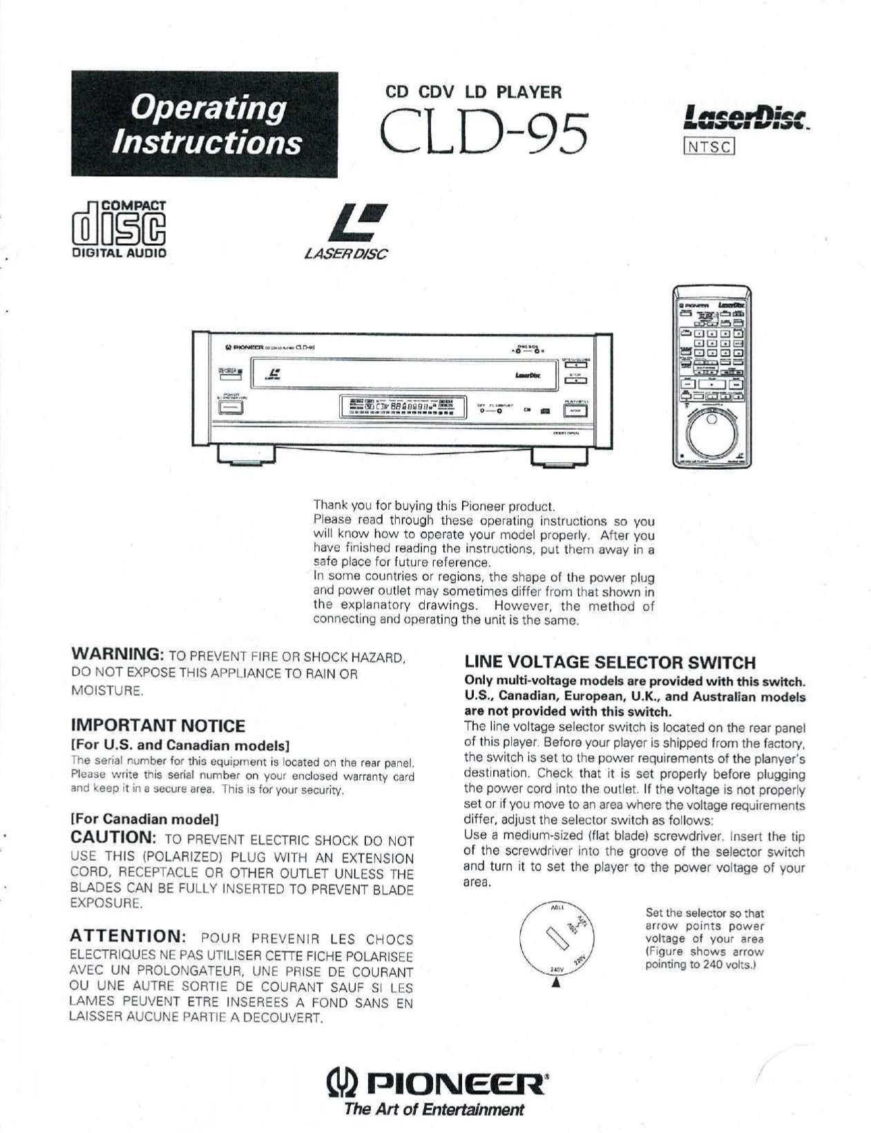 Pioneer ELITE CLD-79 & CLD-99 CD CDV LD Player Manual Set - INSTANT DOWNLOAD