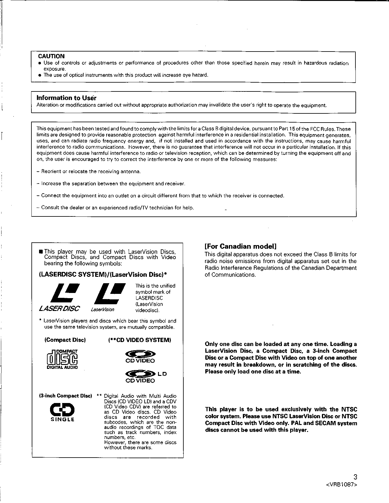 Pioneer CLD-97 CD/CDV/LD Player Operating Instructions - INSTANT DOWNLOAD - Image 3